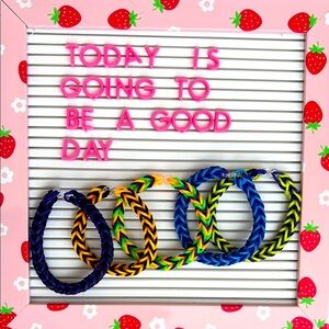 Set of 5 Fishtail Bracelets Handmade by Sonia Colorful Kids' Jewelry Y2K